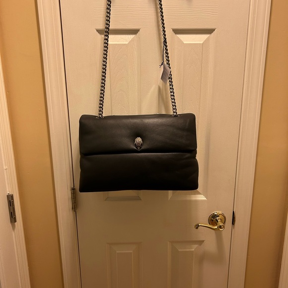 KURT GEIGER London XXL KEW BagSoft Black Puff LeatherConvertible Shoulder Bag